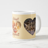 Adopt Love Repeat Earthy Tones Rescue Animal Photo Grote Koffiekop (Voorkant rechts)