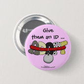 ADOPT met kraag-geef hen een identiteitskaart Ronde Button 5,7 Cm (Voorkant /achterkant)