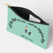 Adopted Dog Theme Small Zipper Bag Etui (Open)