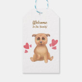 Adopteer dag schattige hond cadeaulabel (Achterkant)