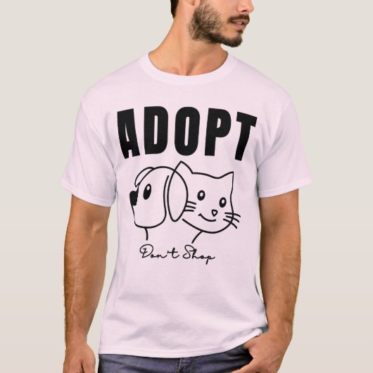 Adopteer Don't Shop - Animal Rescue & Pet Adoption T-shirt (Voorkant)