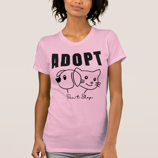 Adopteer Don't Shop - Animal Rescue & Pet Adoption T-shirt (Voorkant)