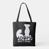 Adopteer Don't Shop Hondenkat Wit Tote Bag (Achterkant)