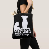 Adopteer Don't Shop Hondenkat Wit Tote Bag (Dichtbij)