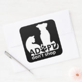 Adopteer Don't Shop Hondenkat Wit Vierkante Sticker (Envelop)
