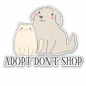Adopteer Don't Shop Kat Hond Sticker (Voorkant)