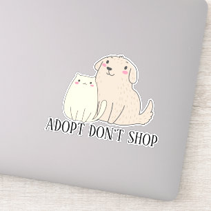 Adopteer Don't Shop Kat Hond Sticker