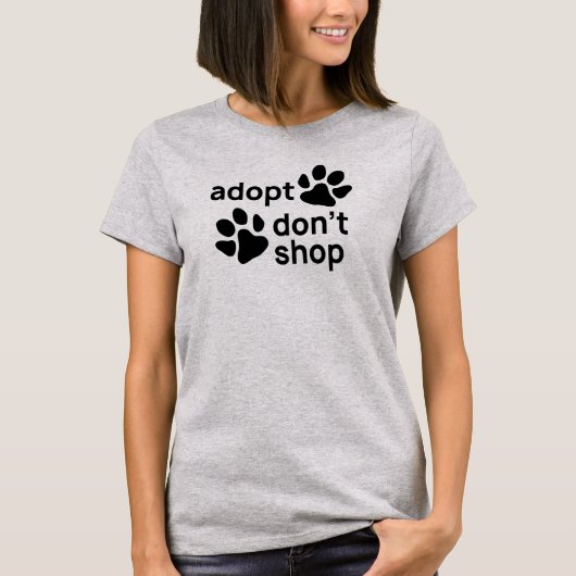 Adopteer Don't Shop Paws T-shirt (Voorkant)