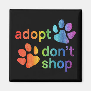 Adopteer Don't Shop Rainbow Paws Magneet