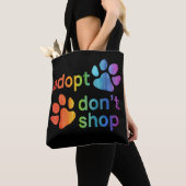 Adopteer Don't Shop Rainbow Paws Tote Bag (Dichtbij)