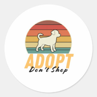 Adopteer Don't Shop - Shelter Pet Awareness Sticke Ronde Sticker