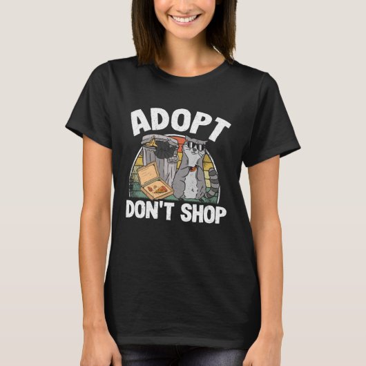 Adopteer Don't Shop Vuilnis Panda Raccoon Pullo T-shirt (Voorkant)