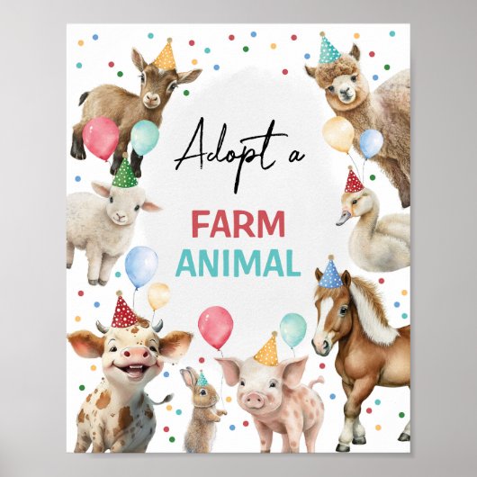 Adopteer een Boerderij Animal Barnyard Birthday Bo Poster (Voorkant)