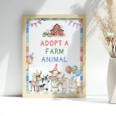 Adopteer een Boerderij Animal Barnyard Birthday Poster