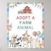 Adopteer een Boerderij Animal Barnyard Birthday Poster (Voorkant)
