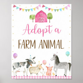 Adopteer een Boerderij dierverjaardagsteken Poster
