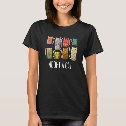 Adopteer een Ca Kat Reddingskat Adoptie T-shirt (Voorkant)