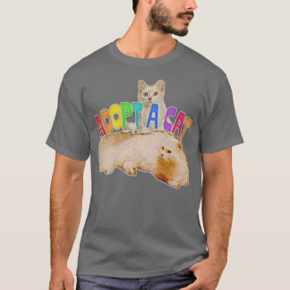 Adopteer een Cat Retro Grappige Cat Lover Collage T-shirt