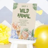 Adopteer een dier Kinderen Safari Verjaardag Reclamebord Met Voetstuk