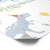 Adopteer een dinosaurus Blue Boy Boho Verjaardag Poster (Hoek)