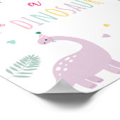 Adopteer een dinosaurus roze boho verjaardagsteken poster (Hoek)
