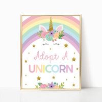Adopteer een eenhoorn regenbogen verjaardag partij