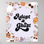 Adopteer een Ghost Halloween Verjaardagsfeest Poster (Voorkant)