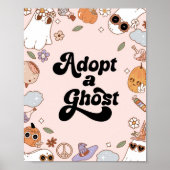 Adopteer een Ghost Halloween Verjaardagsfeest Poster (Voorkant)