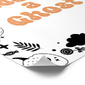 Adopteer een Ghost Oranje Ghost Halloween Verjaard Poster (Hoek)