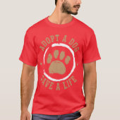 Adopteer een hond Red een leven Animal Rights Dog  T-shirt (Voorkant)