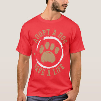 Adopteer een hond Red een leven Animal Rights Dog T-shirt