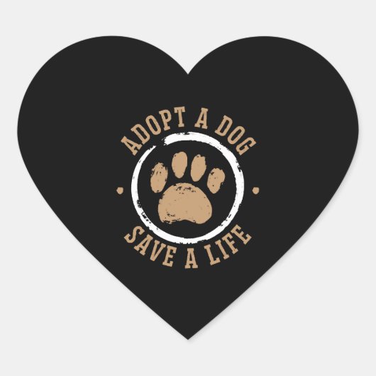 Adopteer een hond Save A Life Animal Rights Honden Hart Sticker (Voorkant)