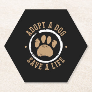 Adopteer een hond Save A Life Animal Rights Honden Kartonnen Onderzetters