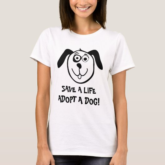 Adopteer een hond T-shirt voor dierenwelzijn (Voorkant)