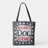Adopteer een hond vandaag Canvas tas (Achterkant)