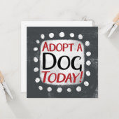 Adopteer een hond vandaag Wenskaart Kaart (Voorkant / Achterkant in situ)