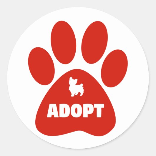 Adopteer een huisdier ronde sticker (Voorkant)