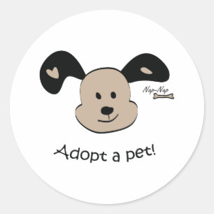 Adopteer een huisdier ronde sticker