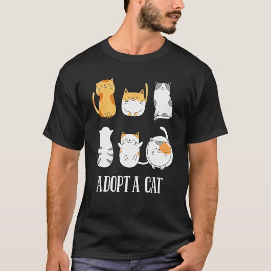 Adopteer een kat Happy Foster Adopteer kitten Adop T-shirt (Voorkant)