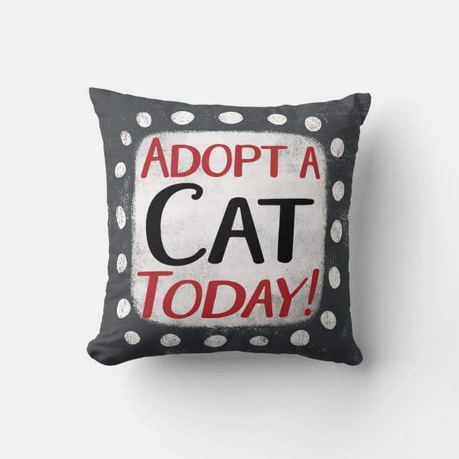Adopteer een kat vandaag Sierkussen (Voorkant)