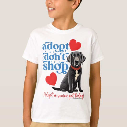 Adopteer een oudere hond! t-shirt (Voorkant)