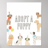 Adopteer een Puppy Dog Verjaardag Tafel Teken Poster (Voorkant)