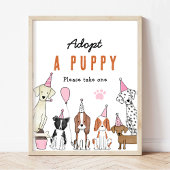 Adopteer een puppy Pawty Dog Verjaardagsfeestje Ta Poster