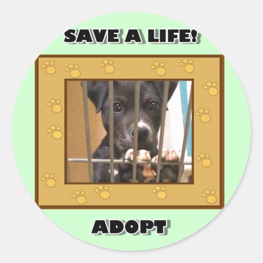 Adopteer een puppy sticker (Voorkant)