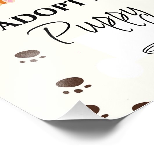 Adopteer een puppy teken foto afdruk (Hoek)