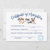 Adopteer een Puppy Verjaardag Certificaat van adop Notitiekaartje (Voorkant)