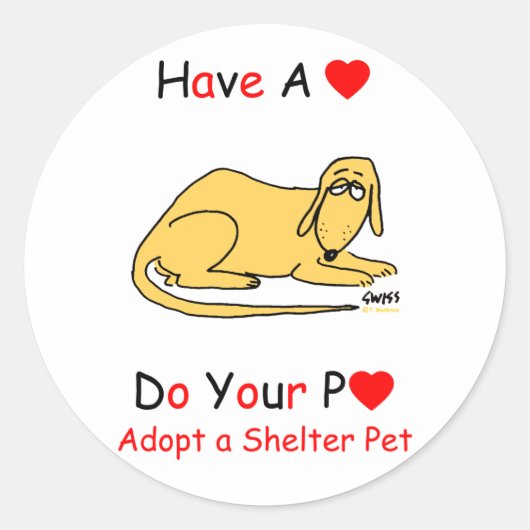 Adopteer een Shelter Animal Ronde Sticker (Voorkant)