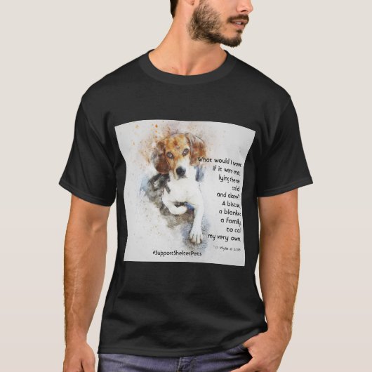 Adopteer een Shelter Pet - Beagle T-shirt (Voorkant)