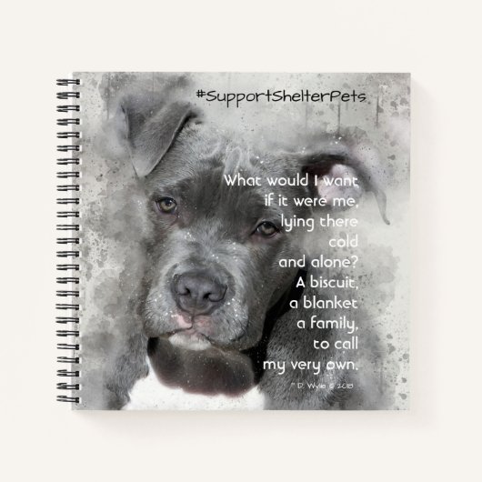 Adopteer een Shelter Pet - Pitbull Notitieboek (Voorkant)