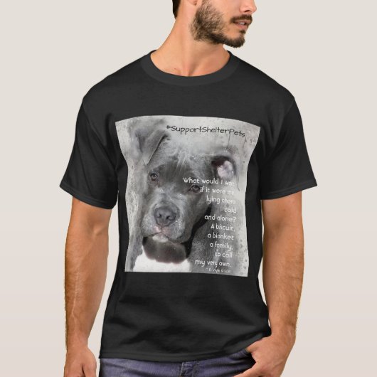 Adopteer een Shelter Pet - Pitbull T-shirt (Voorkant)